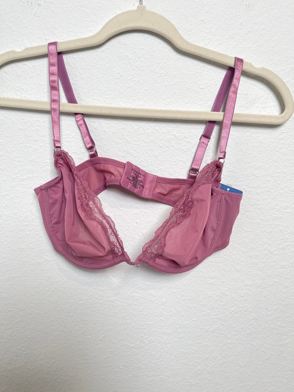 Simply Vera Vera Wang Pink Lace Underwire Bra 36C Sheer Feminine Lingerie NWT